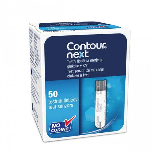 Contour NEXT, Testni lističi za merjenje glukoze, 50 lističev