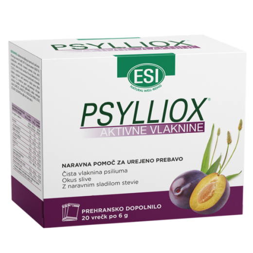 Psylliox, aktivne vlaknine, 20 vrečk po 6g