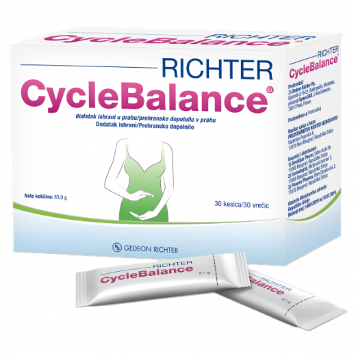 Gedeon Richter RICHTER CycleBalance, prehransko dopolnilo v prahu Mio-inozitol 2 g + folna kislina 200 μg v vrečici, 30 vrečic