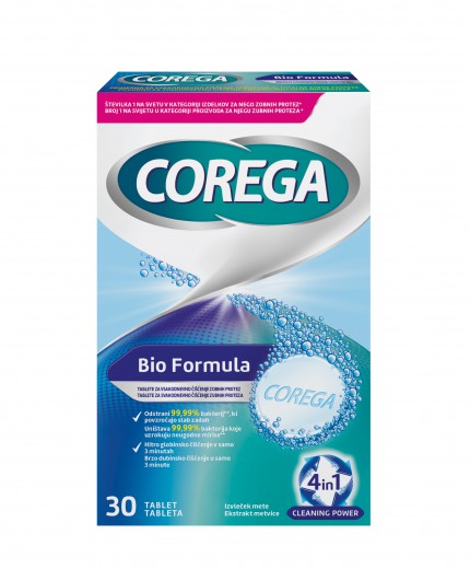COREGA Bio Formula, tablete za čiščenje zobne proteze (30 tablet)