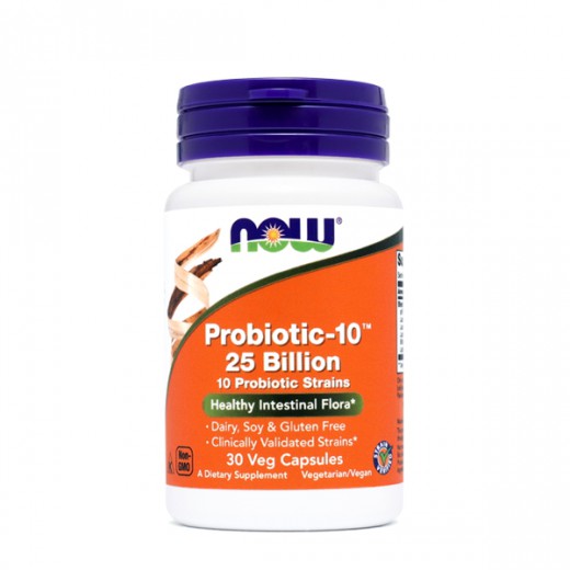 NOW Probiotic-10, 25 milijard, 30 kapsul 