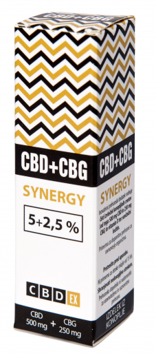 CBDex®, CBD + CBG kapljice SYNERGY 5%+2,5%, 10 ml