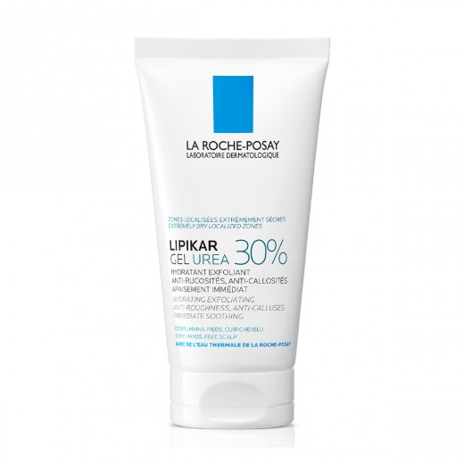 La Roche-Posay LIPIKAR gel s 30 % ureje za ciljano uporabo na suhih in grobih predelih kože, 50 ml