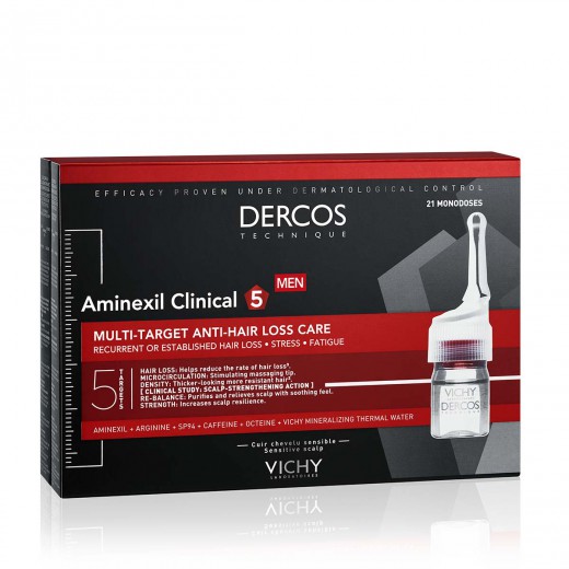 VICHY, DERCOS AMINEXIL CLINICAL 5 Ampule proti izpadanju las za moške 21x6 ml