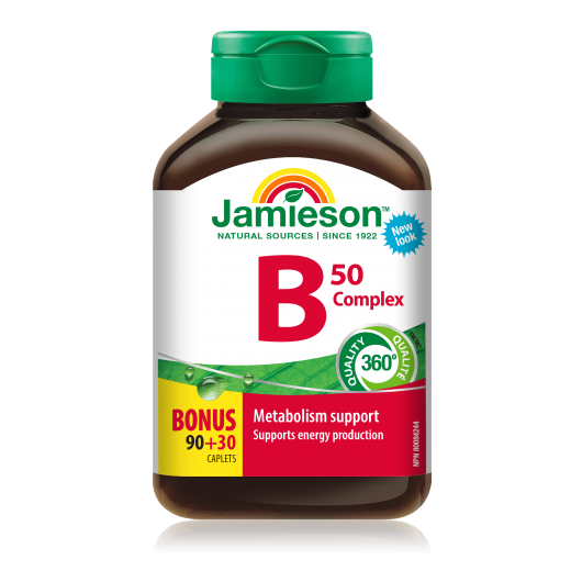 Jamieson, B kompleks 50 mg tablete z okusom mentola, 90+30 tablet