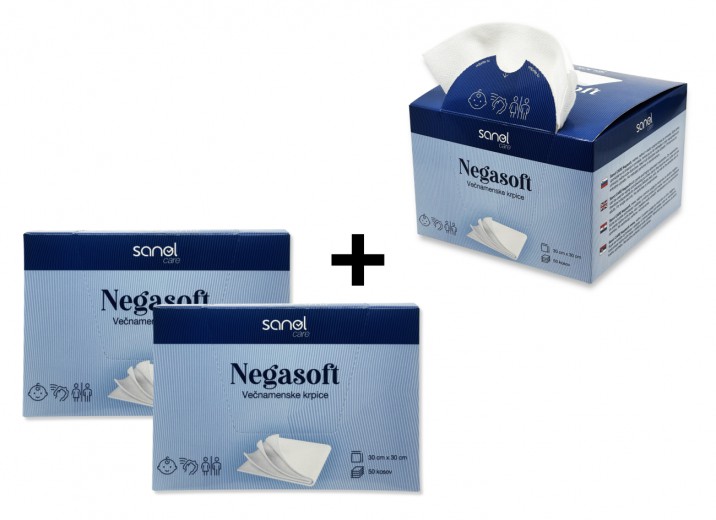 Sanol Care Negasoft Krpice za nego, 50 kos, 2+1 GRATIS