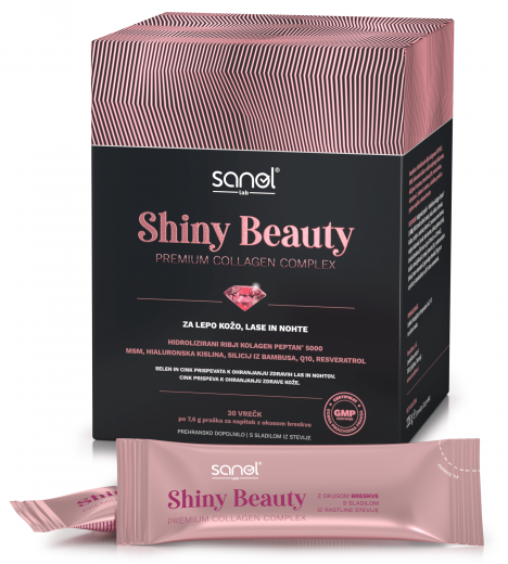 Sanol LAB, Shiny Beauty Premium Collagen Complex, 30 vrečk