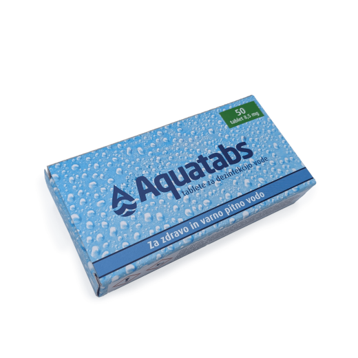 Aquatabs,Tablete za dezinfekcijo vode in površin, 50 kom/8,5 mg