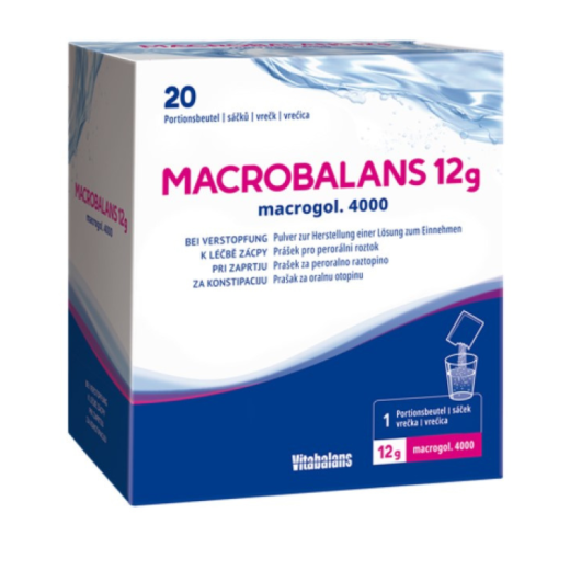 Macrobalans, makrogol 4000 12 g, 20 vrečk  Macrobalans, makrogol 4000 12 g, 20 vrečk
