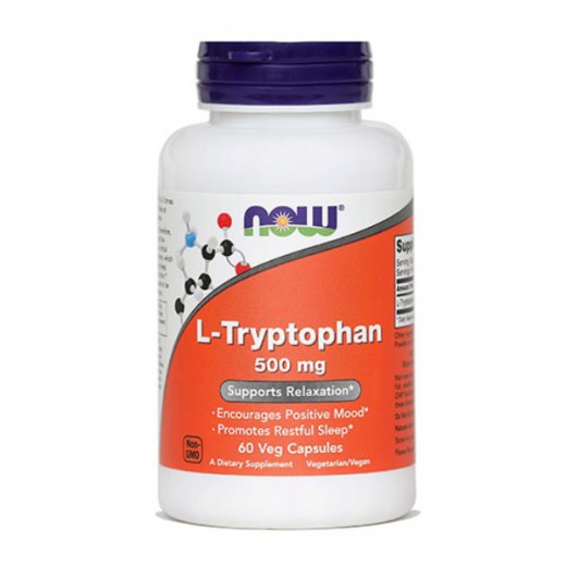 NOW, L-triptofan, 500 mg, 60 kapsul