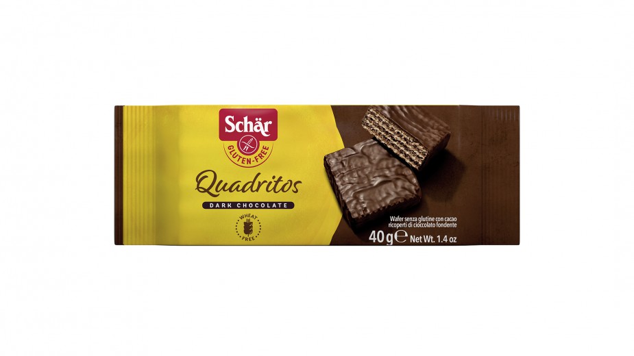 Schär, mini čokoladne napolitanke quadritos brez glutena, Schar, 40g