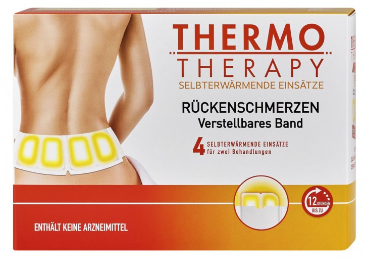 Thermo Therapy, nastavljiv trak pri bolečinah v hrbtu, 1 trak in 4 grelne blazinice